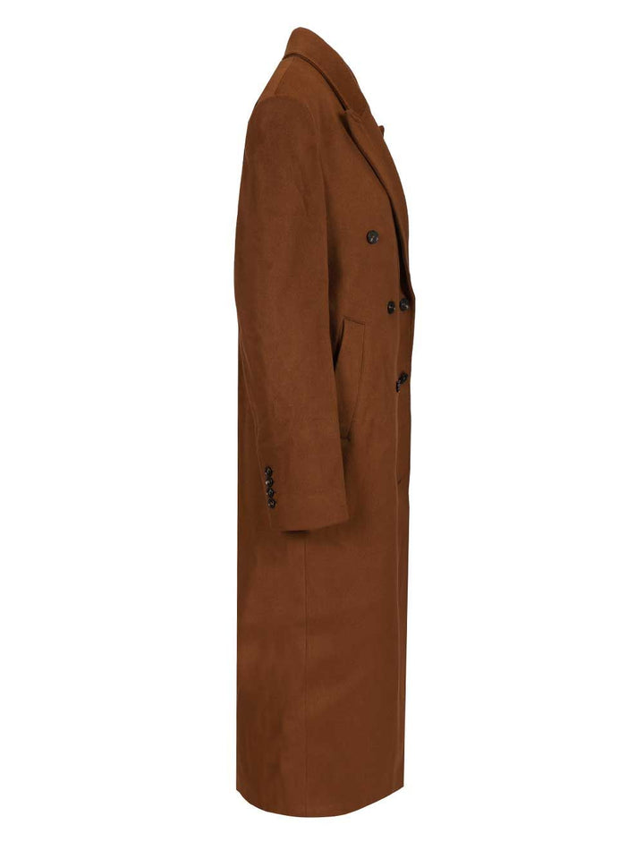 Loulou De Saison Rosco Double-Breasted Coat Coats - Brown | d3b2e49aecf62237669ddb04bf05bbf2ab34548a