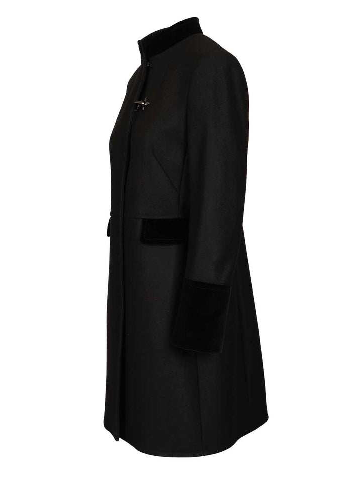 Fay Wool Coat Coats - Black | 4091858a8d12fe20ade93815e743b2bef51a74d5