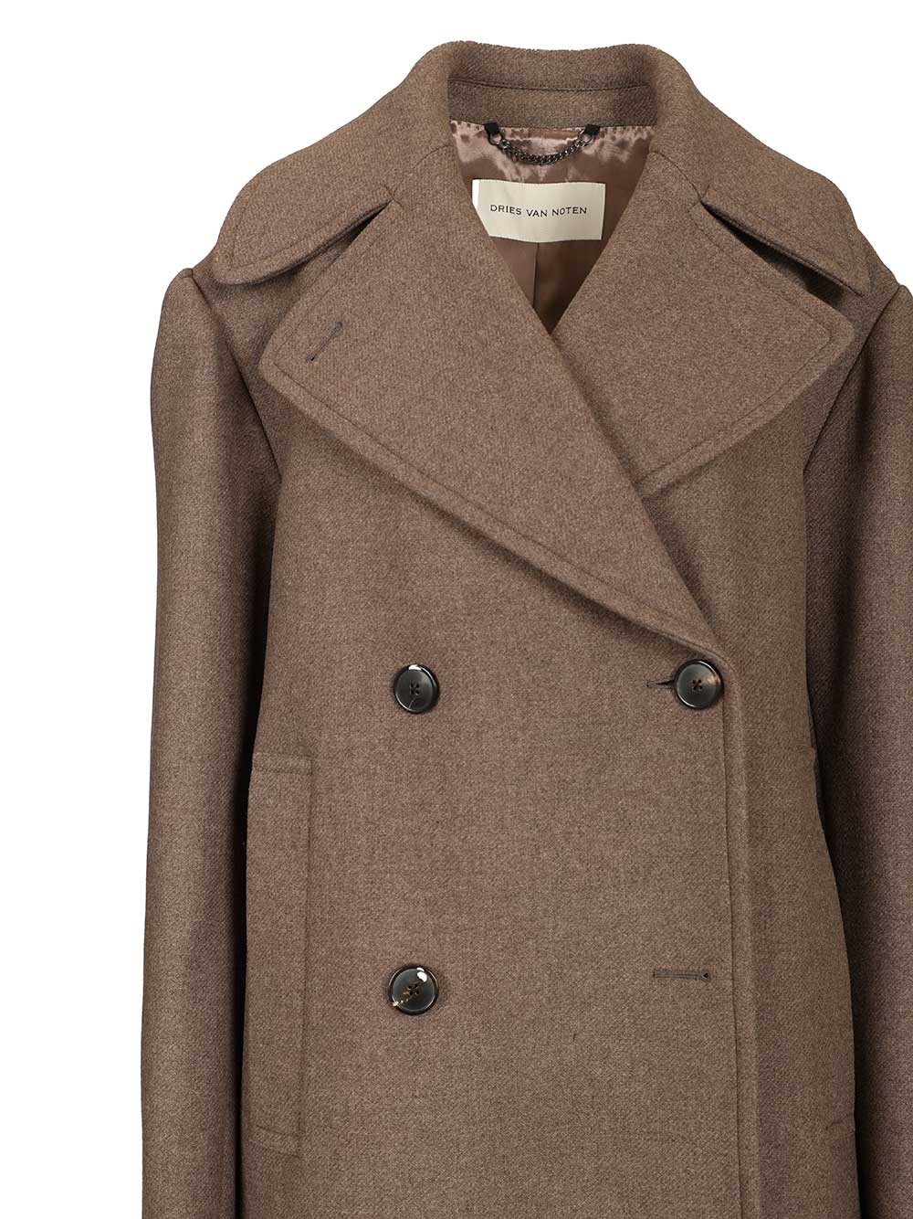 Dries Van Noten Oversized Double-Breasted Coat Coats - Beige | f056afa2d88a7f9aca7c55492b9645b2e99fdf9f