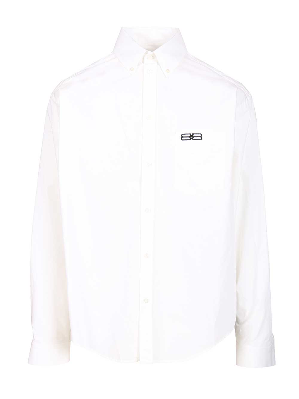 Balenciaga Cotton Poplin Button-Down Shirt Shirts - White | e6fddcc2a9db1c9616aef6dcececbcea5ca080c1