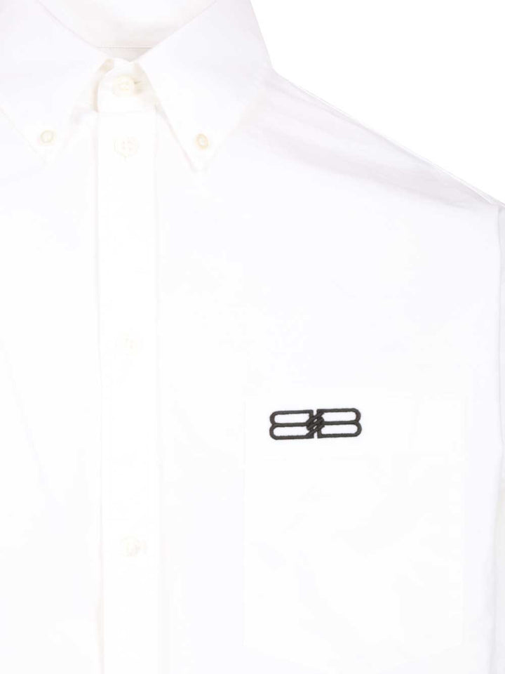 Balenciaga Cotton Poplin Button-Down Shirt Shirts - White | 71b58b74ee85bdf5cc795f8be96106b136dc603b