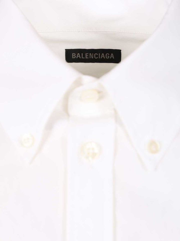 Balenciaga Cotton Poplin Button-Down Shirt Shirts - White | 0678e6e12496972b9edbfcf8e069b1e7dc3a7354