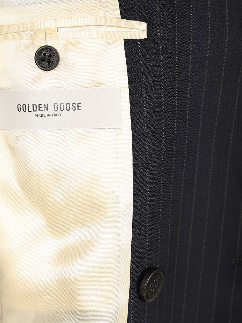 Golden Goose Deluxe Brand Double-Breasted Blazer In Pinstriped Jackets - Blue | 8873c90b7edb28fef33bf00e0a16432b9424a89f