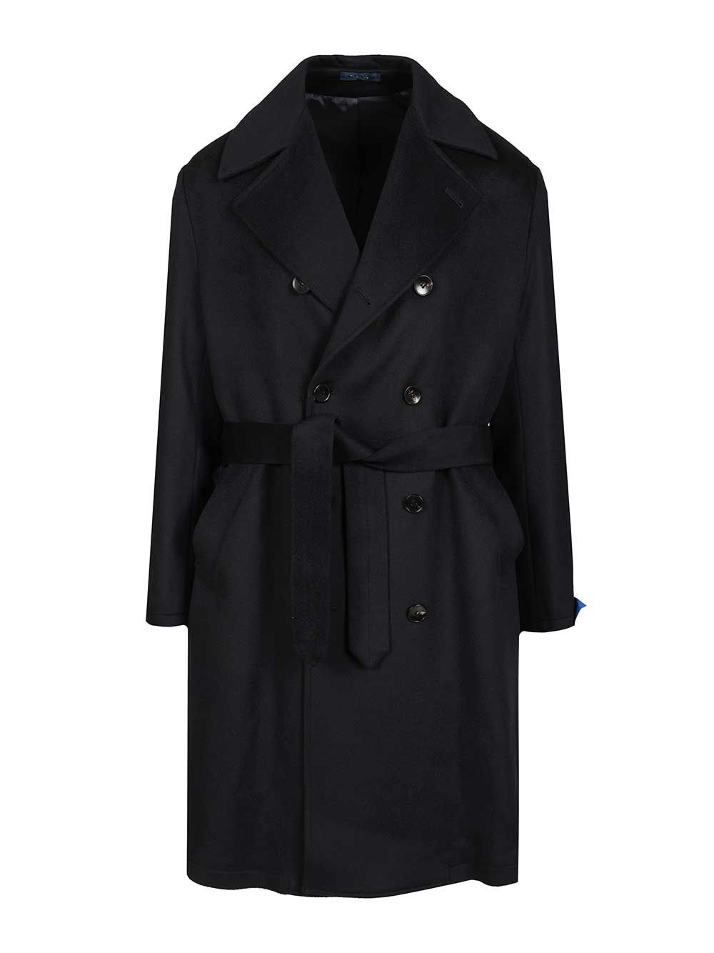 Guarinucci Double-Breasted Blue Cashmere Coat Jackets - Blue | c8825742856dc75e46f891772daee66a0e7e2be9