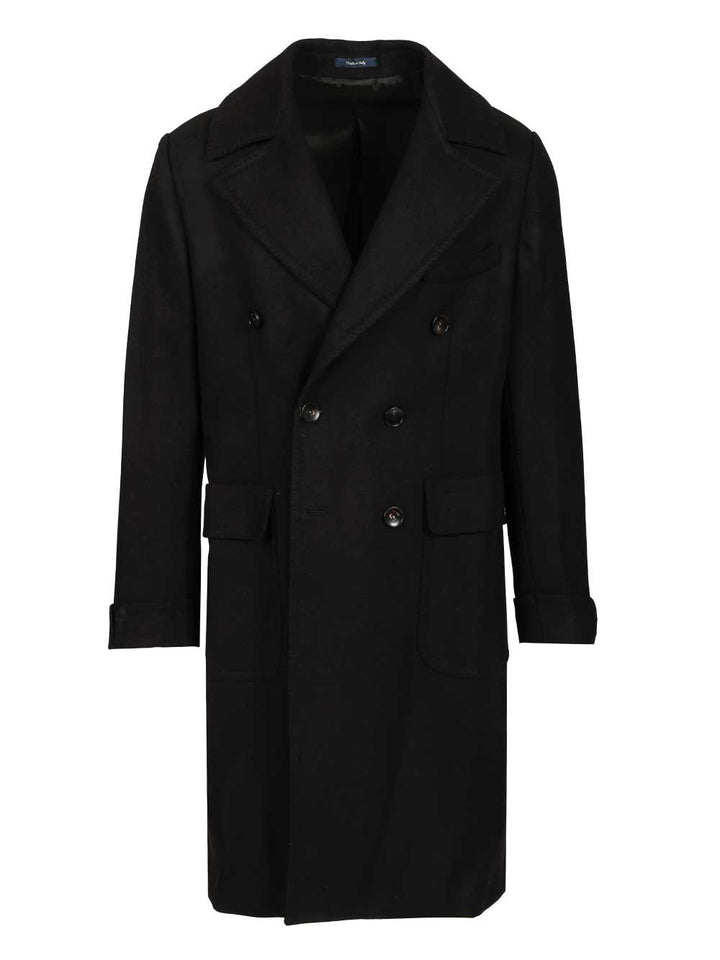 Guarinucci Double-Breasted Wool Coat Coats - Black | 52a89031a69a3a83f391f7b9e21713191eff61f7