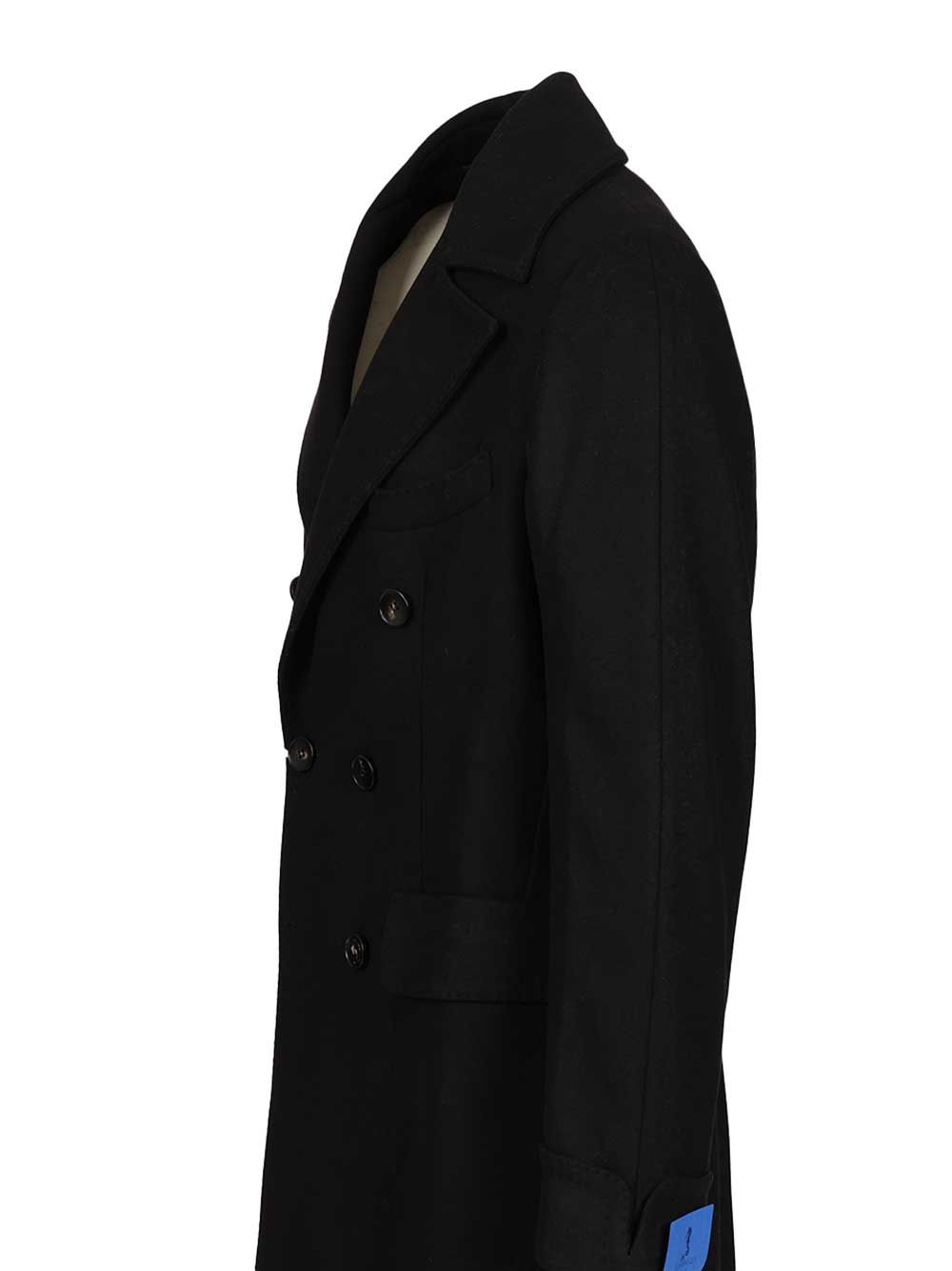 Guarinucci Double-Breasted Wool Coat Coats - Black | f6f7012a318b7a14fbb668cab0c7cab491ac070e