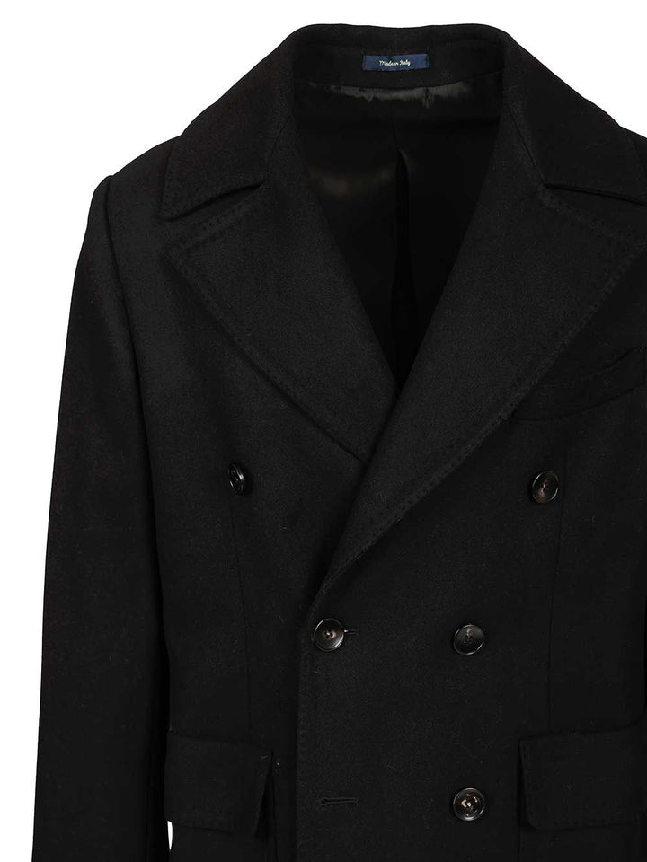 Guarinucci Double-Breasted Wool Coat Coats - Black | 3a91edd57c48c950d3ad38544fc3f58df4b7107e