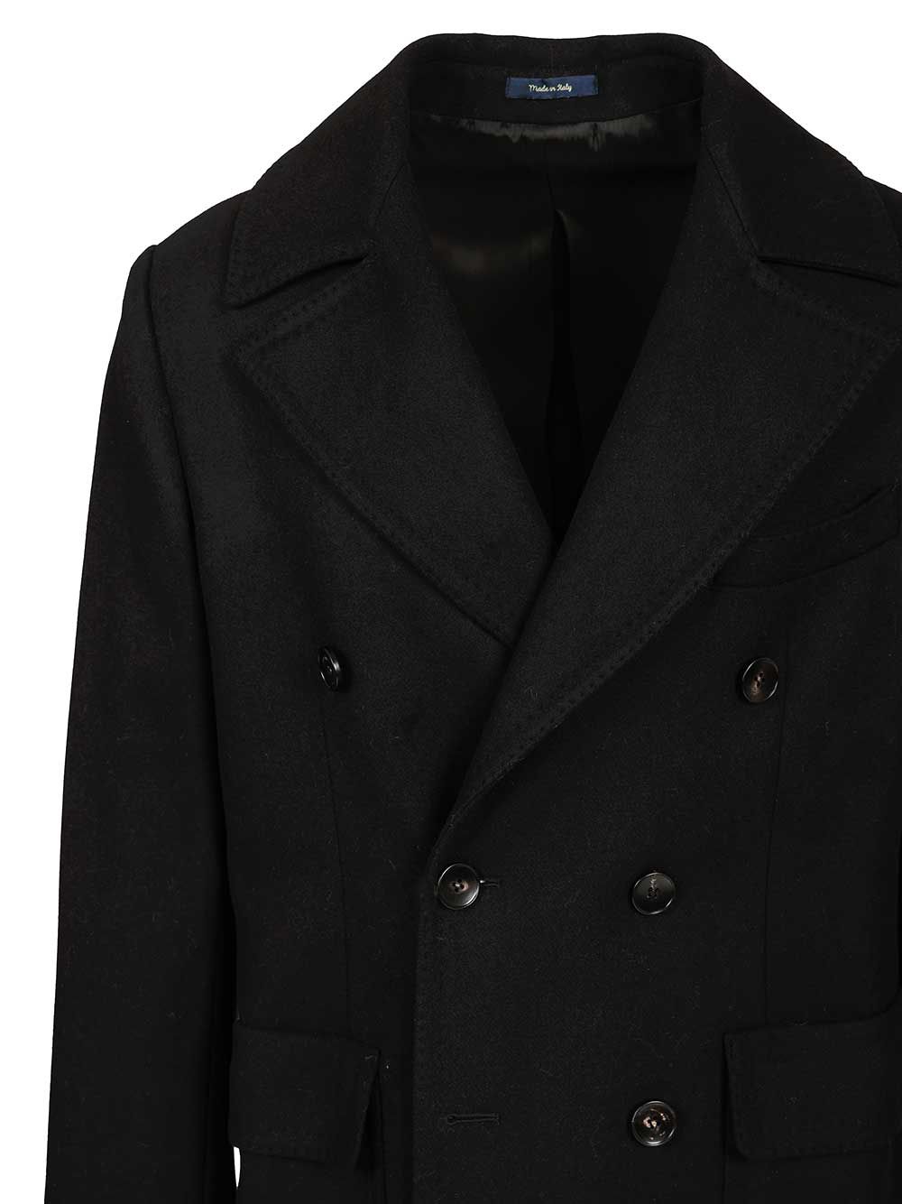 Guarinucci Double-Breasted Wool Coat Jackets - Black | 3a91edd57c48c950d3ad38544fc3f58df4b7107e