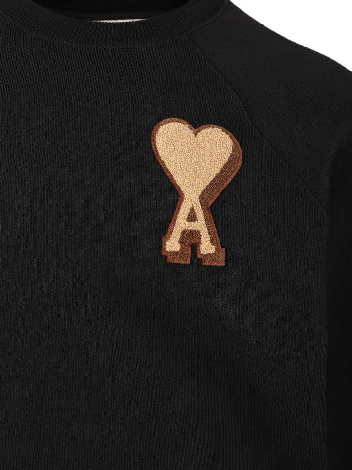Ami Ami De Coeur Sweatshirt Knitwear - Black | 27c3d32aab62182c8061d90393e3d40d0d9df17f