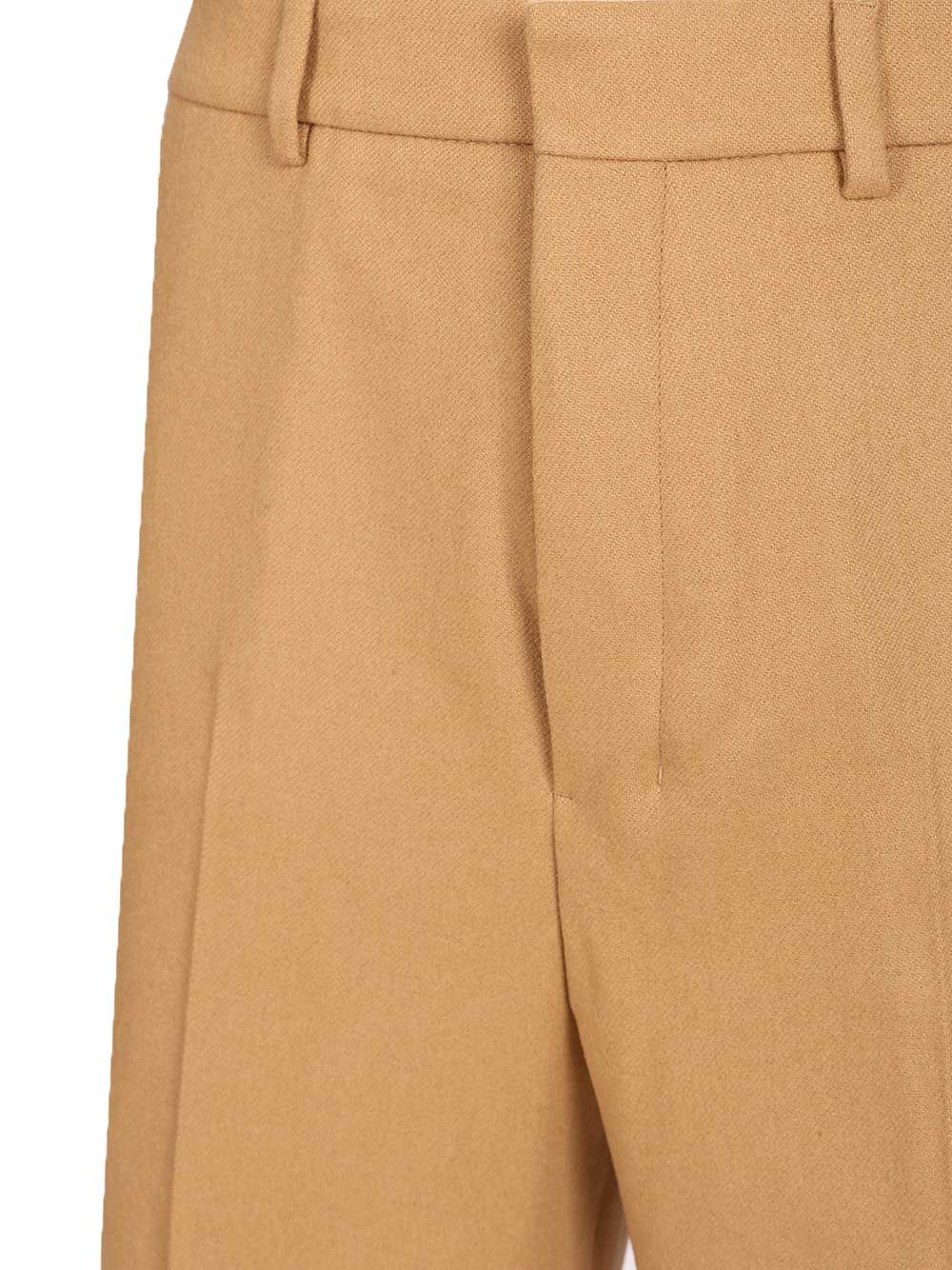 Ami Wide Leg Flannel Trousers - Beige | 0006a2baa09aae24ac9114bd05e8cc8aa6960dad