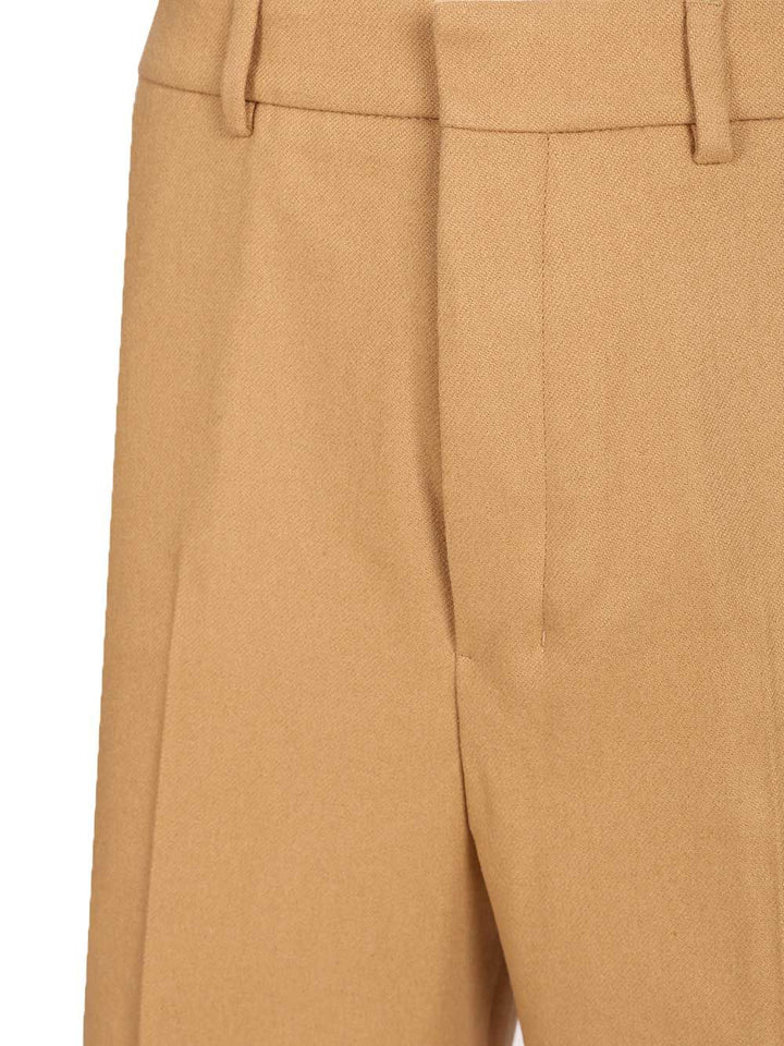 Ami Wide Leg Flannel Trousers - Beige | 0006a2baa09aae24ac9114bd05e8cc8aa6960dad