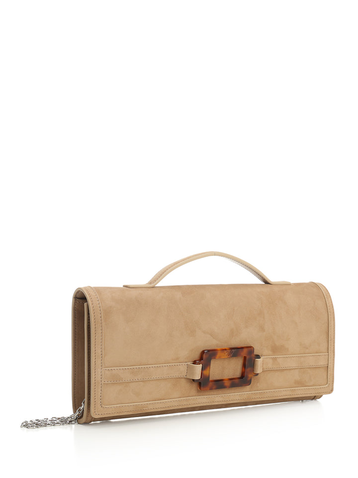 Roger Vivier Belle Vivier Suede Clutch Bag Clutches - Beige | caeb13f0632f8bfab0676d38f18295b557212765