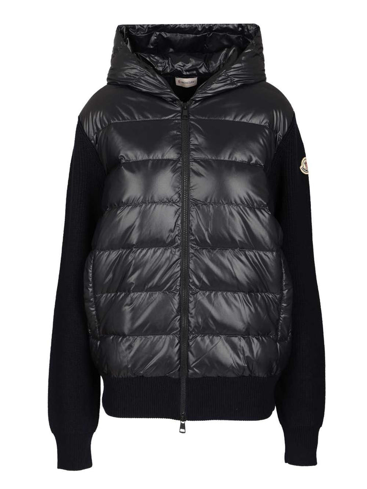 Moncler Padded Hoodie Knitwear - Blue | c2ae2bae043529995f64ce15a0ee61318535d949
