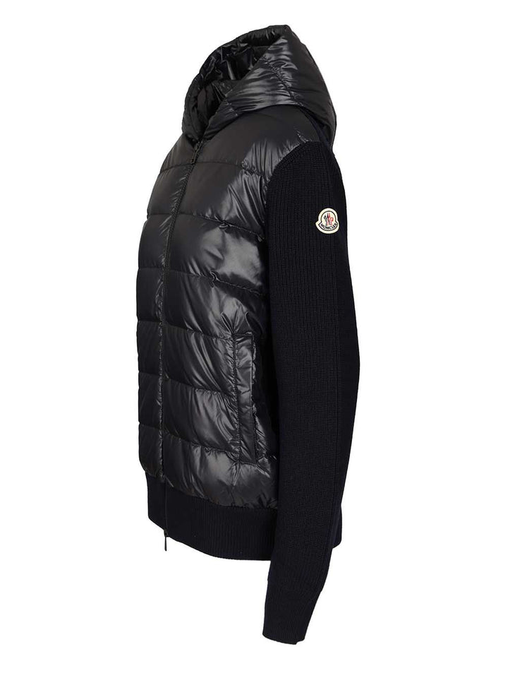Moncler Padded Hoodie Knitwear - Blue | be9d2b978f7a4fbfce956c2ba1b48a18366e05cf