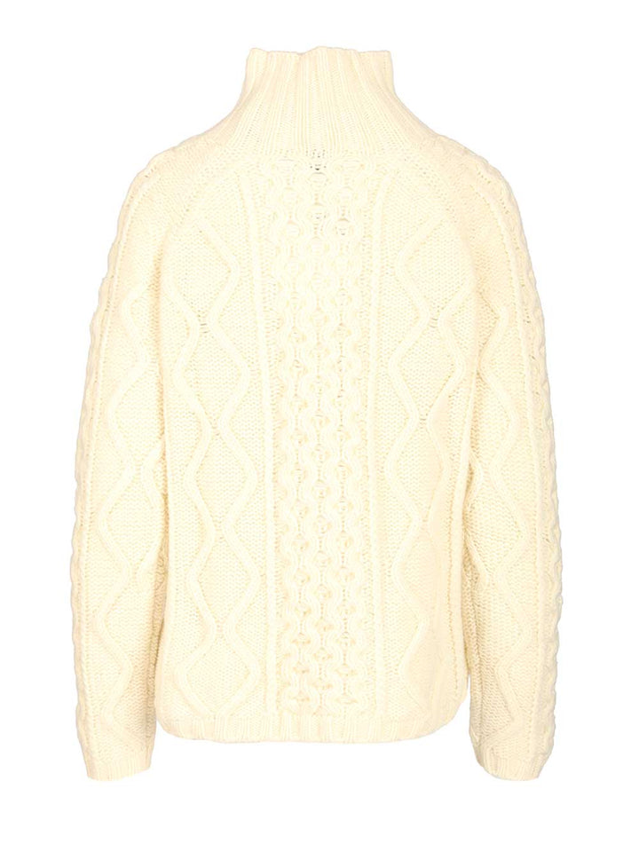 Filippa K Cable-Knit Wool Sweater Knitwear - White | 00e1369244adb0c79c30cd83ca5ebb6b7dc5a1eb
