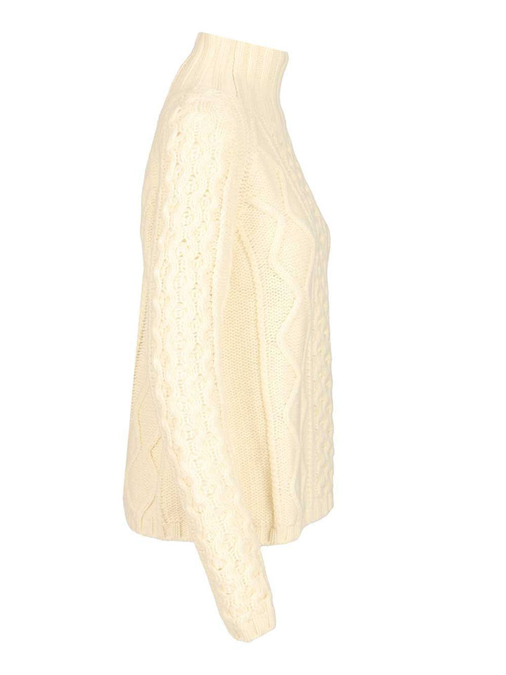Filippa K Cable-Knit Wool Sweater Knitwear - White | 5efda4fc69143aa14f2633866ec272db4508e22b