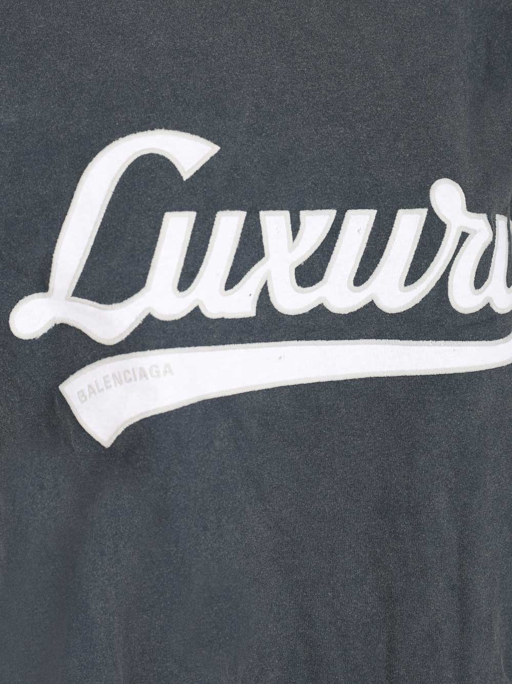 Balenciaga With Luxury Script T-Shirt - Blue | a4c4b6e0136609bcc08933f96b561ce405e867a7