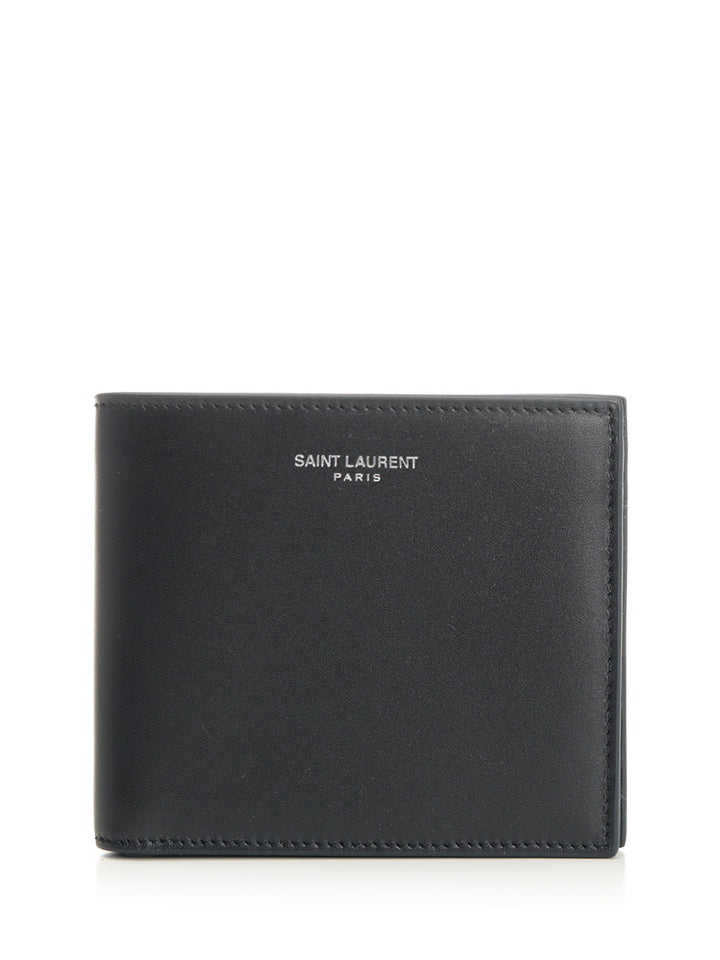 Saint Laurent East/West Leather Wallet Wallets - Blue | 75936419cc2b8aa40a55c140e1573a4880b6f9ee