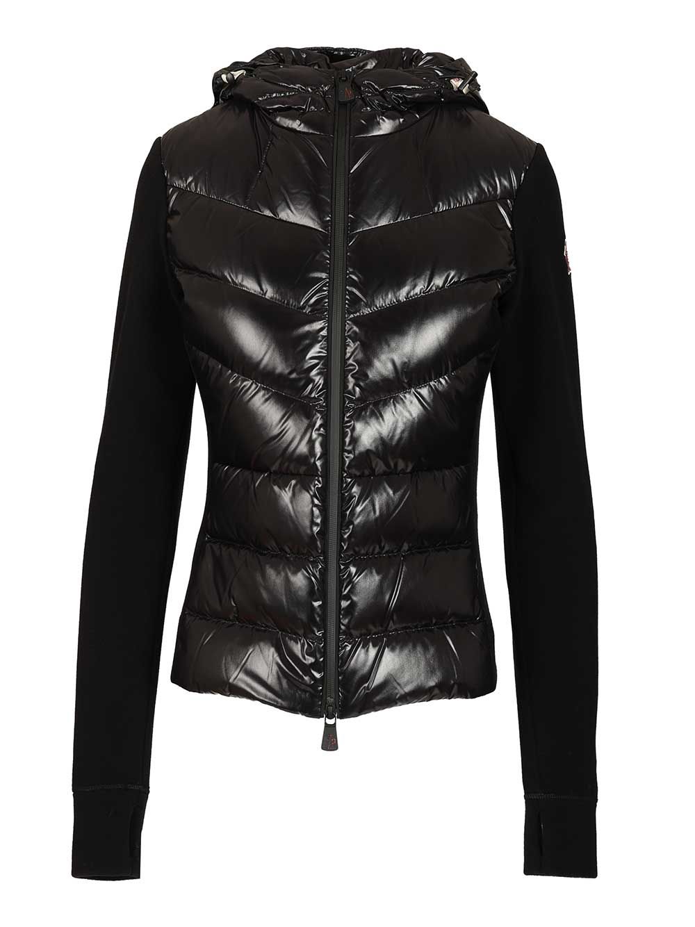 Moncler Grenoble Padded Cardigan With Hood Coats - Black | f73f83c03d60700d14849661a838cd4689338f47