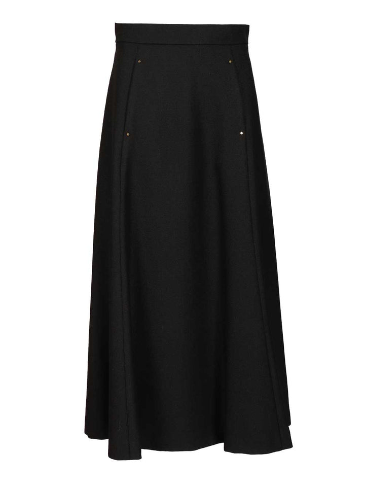 Moncler Virgin Wool Midi Skirt Skirts - Black | 101c7120f55ad16394fbeaf3176911b200fe4c1f