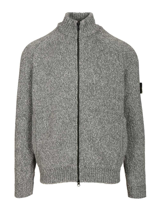 Crew Neck Sweater In Mouliné Wool And Nylon Blend Knitwear Grey