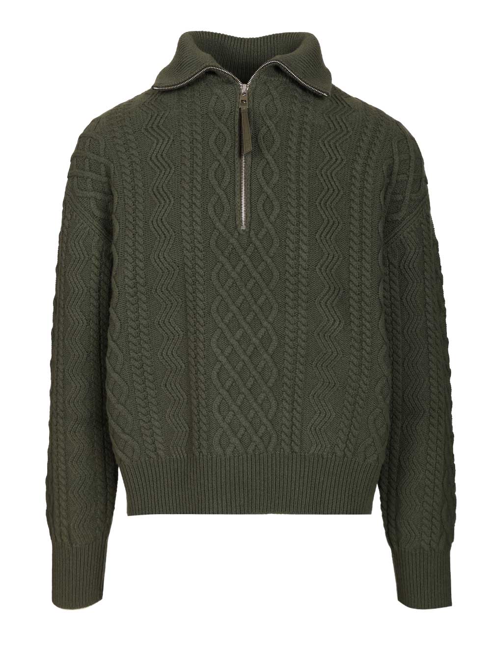 Loewe Zip-Up Sweater Knitwear - Green | 342e860cc48740f575be566dd3940797536f851f