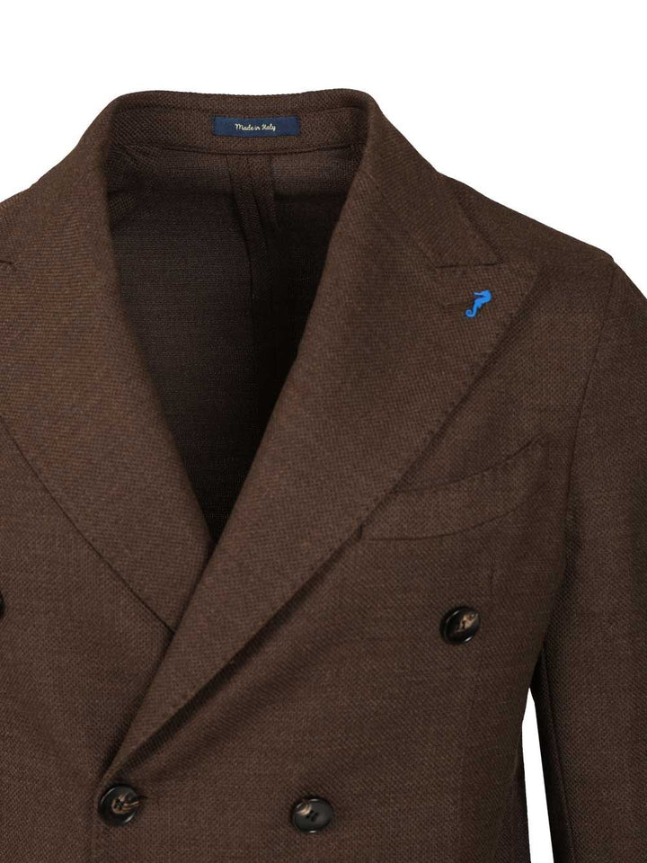 Guarinucci Unlined Double-Breasted Wool Blazer Jackets - Brown | cf873cc5d29579874f69a5fbb34264487b908a72