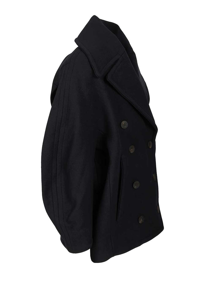 Jacquemus Ovalo Caban Coats - Blue | 4a19a6e60d43fd9c4cafe0895a0ea755fab5850e