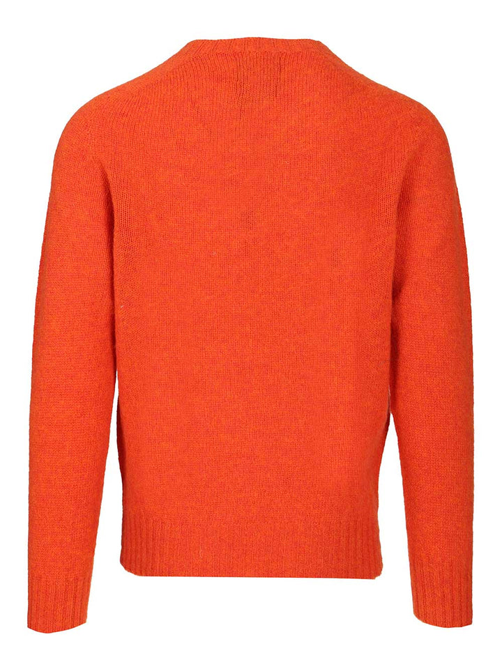 Howlin' Shetland Wool Crew Neck Knitwear - Orange | 95a92d9af93fdf974b04ad97662ff1f494ee83c1
