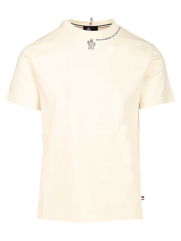 Moncler Grenoble Crew Neck Cotton T-Shirt - White | 1e971e163831b25700537bf842b0523a878f2e59
