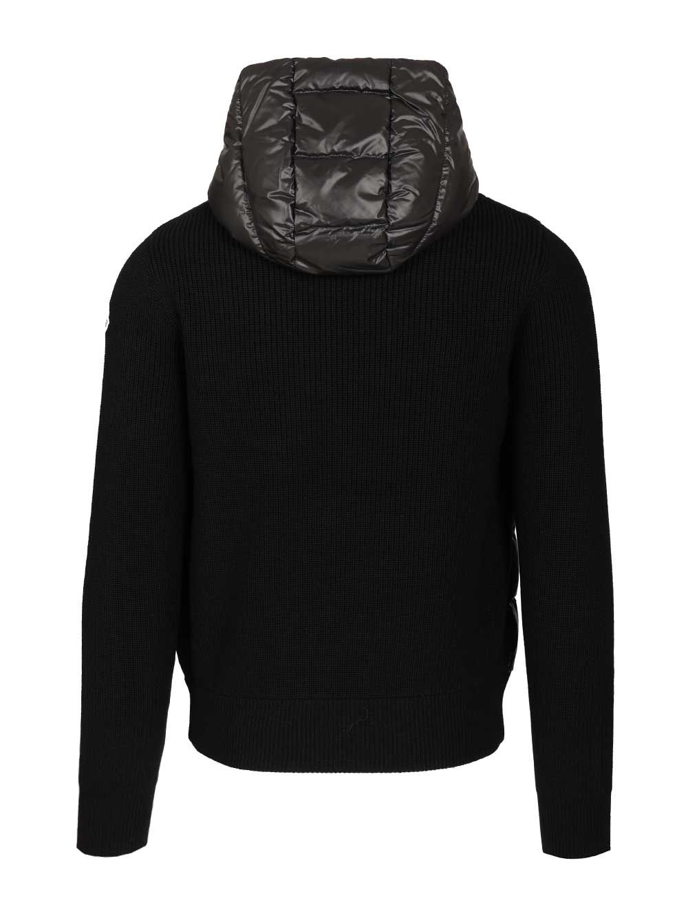 Moncler Padded Hoodie Knitwear - Black | 0926c136e92c04b197bd772d5a8a99490bf6bfa2