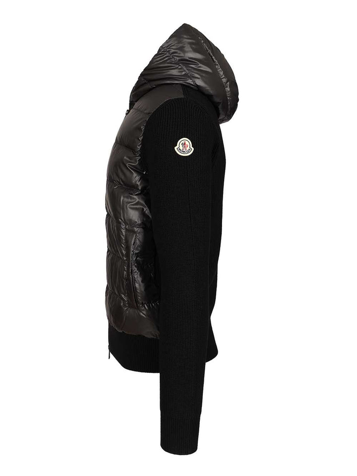Moncler Padded Hoodie Knitwear - Black | 56e7f15b09b46f5f883dac690b4b49e11224f2a6
