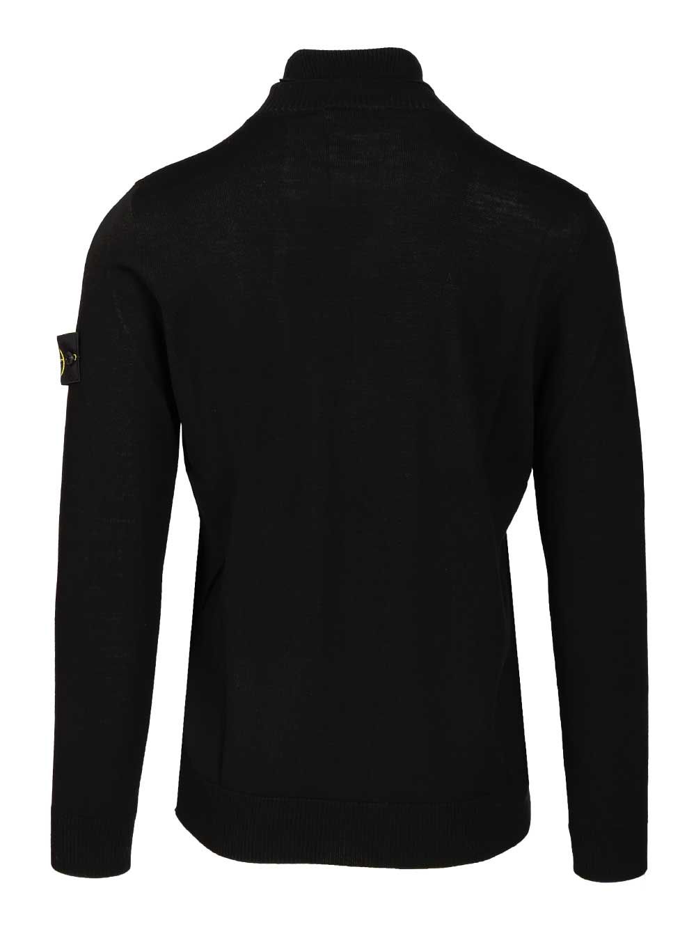 Stone Island Rws Pure Wool Turtleneck Sweater Knitwear - Black | 97613fb19fca0e420b79b608a8d389c9cf437763