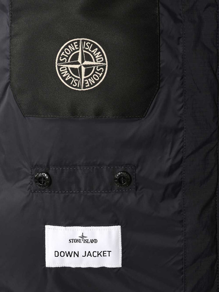 Stone Island Down Parka In 6.6 Cordura® Ripstop Nylon Jackets - Blue | 94db32ca085752d31ea3d7606a6a55cf734f4c29