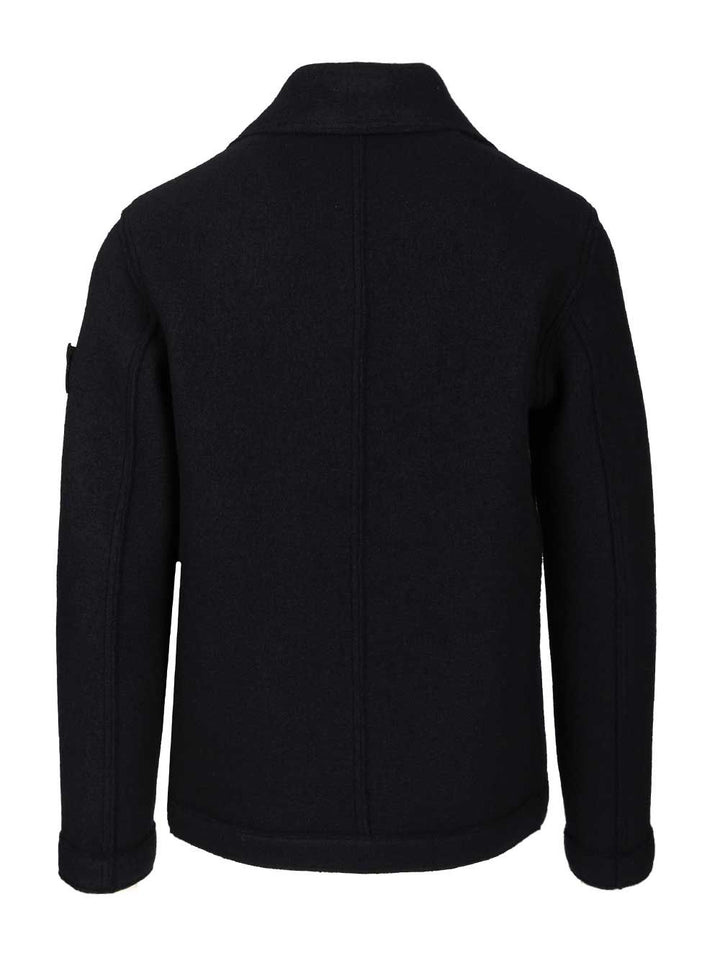 Stone Island Felt Pea Coat Knitwear - Blue | c52456105350977ce0cce2d470e9230bfbedb0b3
