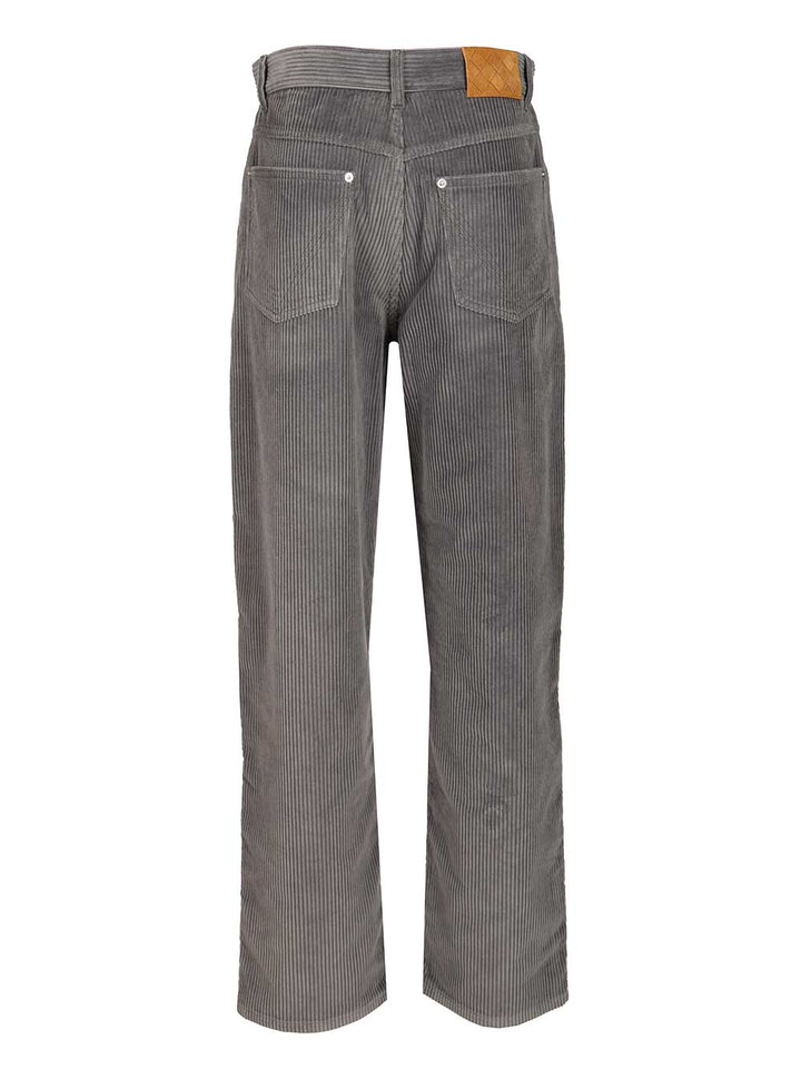 Bottega Veneta Matt Cotton Corduroy Wide Leg Trousers - Grey | cd86640c1454ec4a53b0f0ae93414fc3f84ae96d