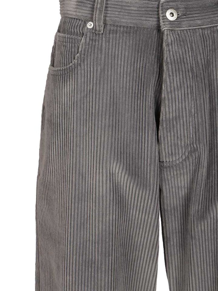 Bottega Veneta Matt Cotton Corduroy Wide Leg Trousers - Grey | ee759b3f567bcc461fe5d42fb3932965bb5682bb