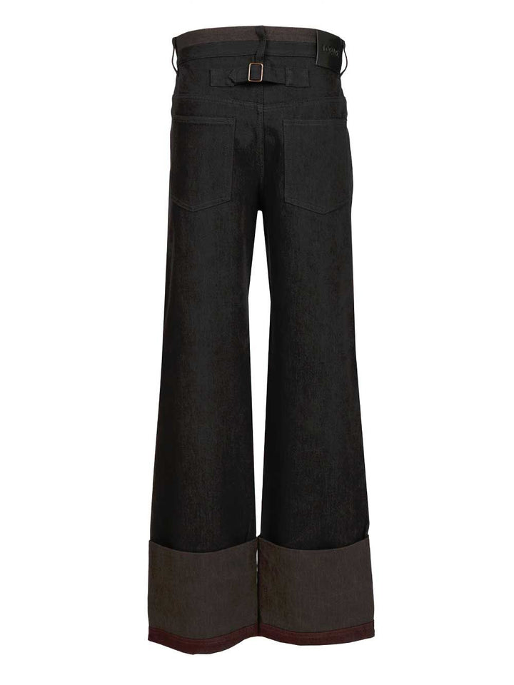 Loewe Cuffed Denim Jeans Trousers - Black | 223bbd3d63fb0ec1e22a522cb1eeaceb5a71bf74