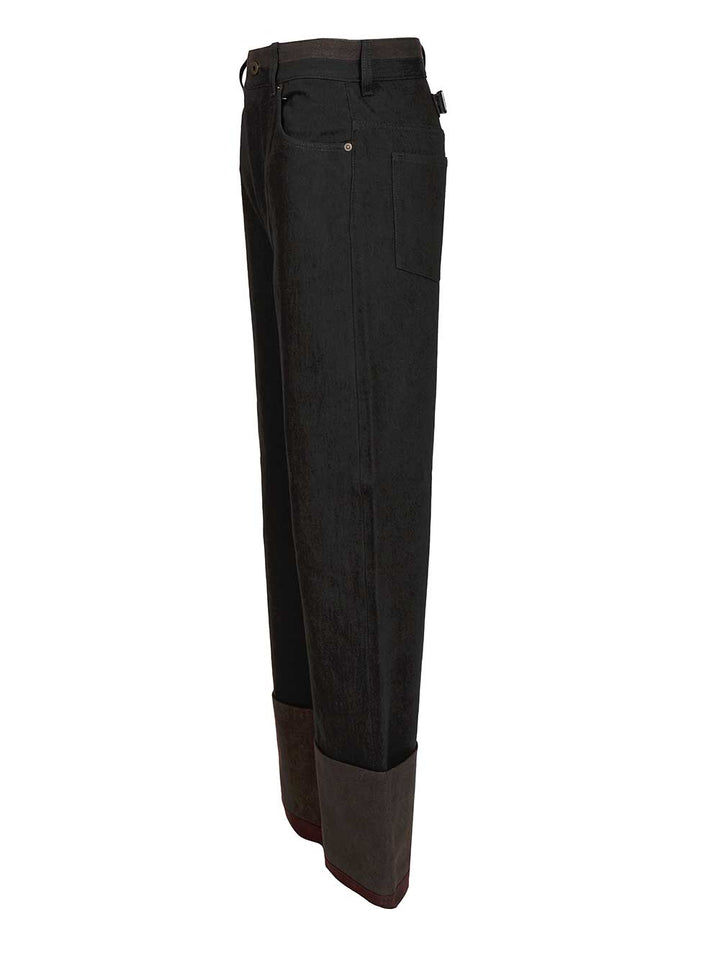 Loewe Cuffed Denim Jeans Trousers - Black | 8436f2349255c490f4cf299de6df6064f166451e
