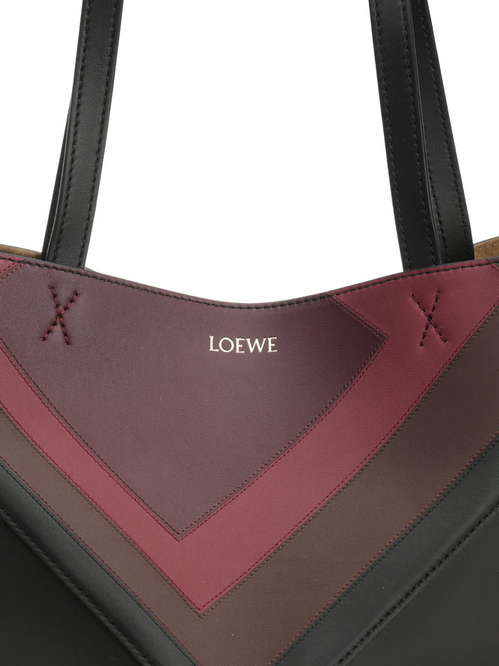 Loewe Puzzle Fold Shoulder Bags - Black | b5bb67c8b960f298af847276fd7a2a4c63a492c1