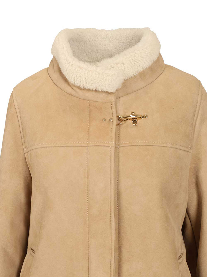 Fay Sheepskin Cape Coats - Grey | f7e3b19e84e797e6cb76ca0c2c3cb4b578a52be2