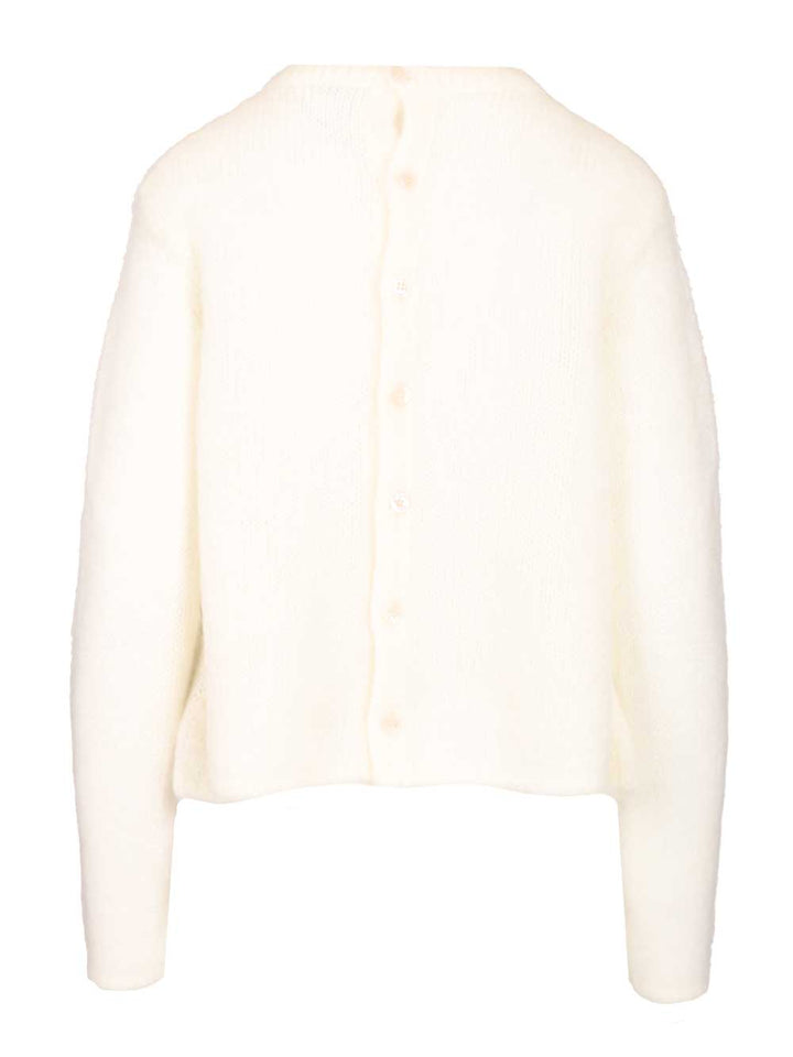 Loewe Mohair Blend Cardigan Knitwear - White | 59b26b17f841143315ab0bd86323d97971537e8b