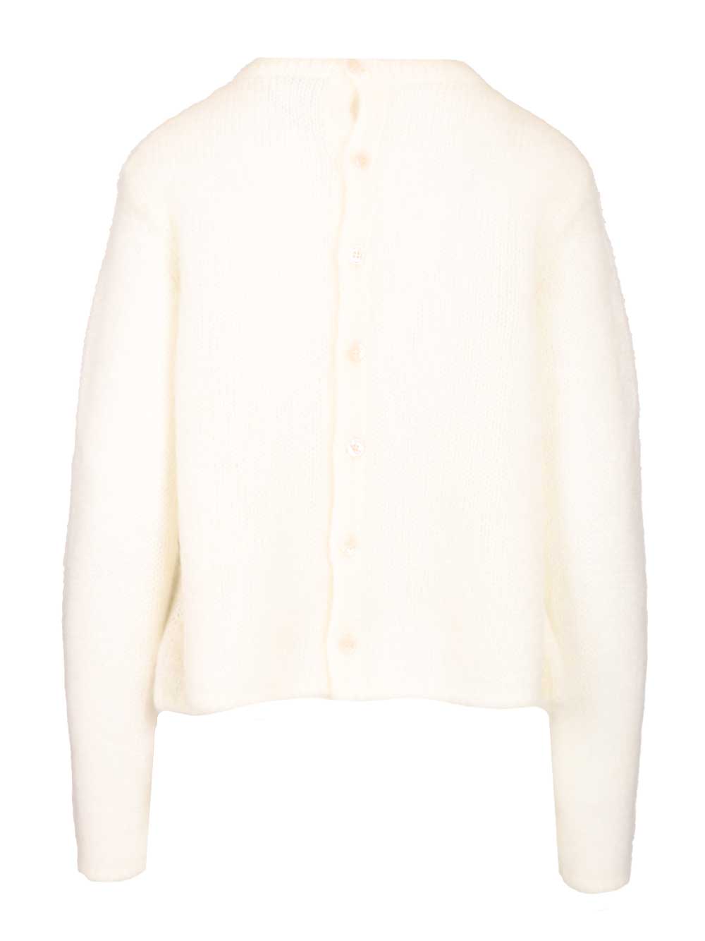Loewe Mohair Blend Cardigan Knitwear - White | 59b26b17f841143315ab0bd86323d97971537e8b