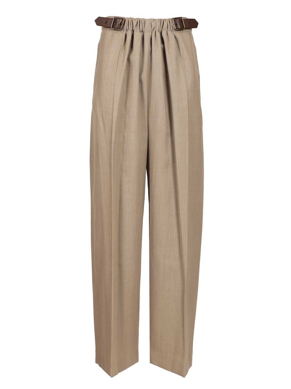 Loewe Wool And Silk Trousers - Beige | 9e0d3cde1a9c1dce899748769f719f42703b250e