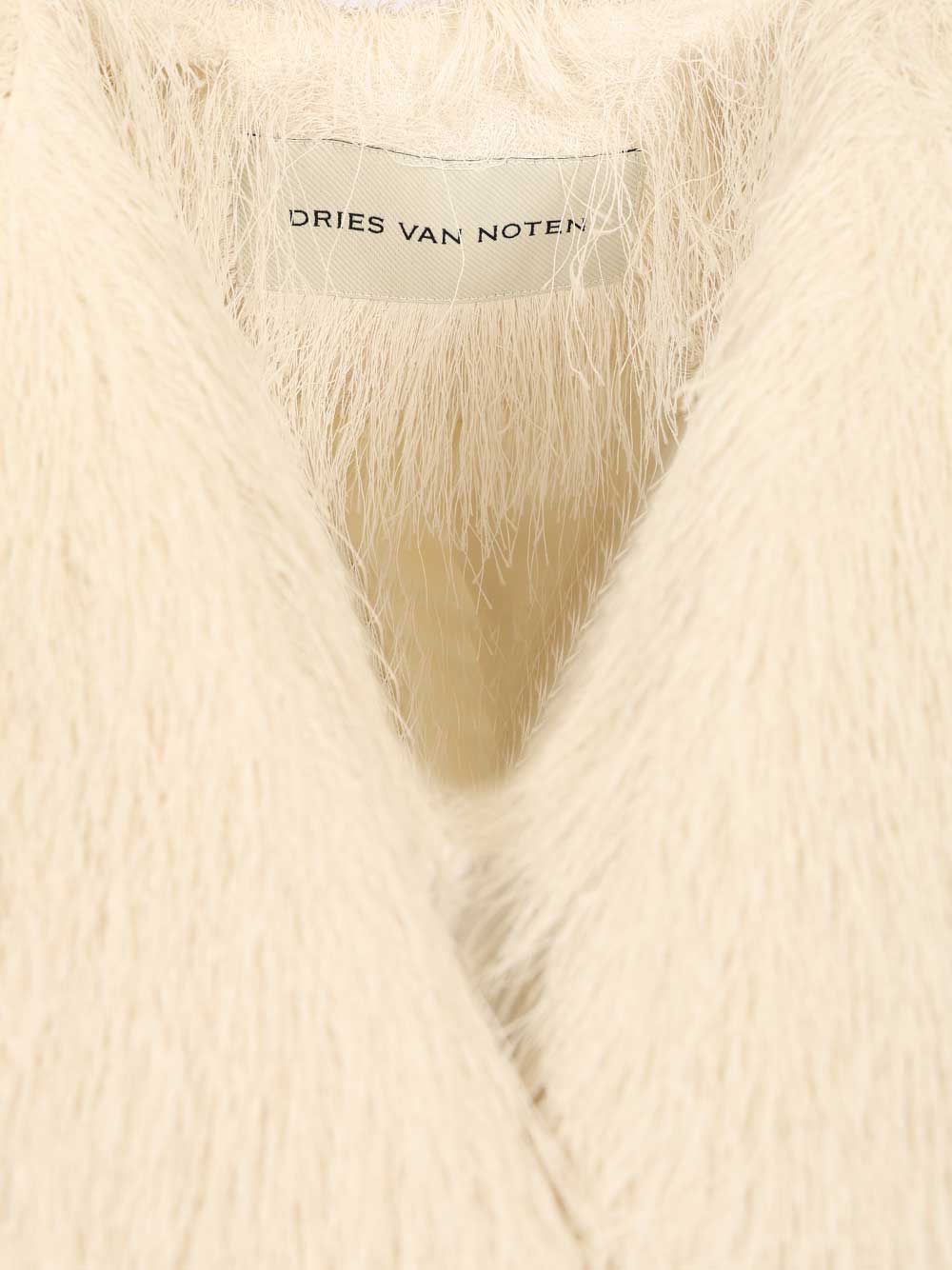 Dries Van Noten Jacket With Fringes Coats - White | e14981ed759641b2322e90f95e8270f8bad35766