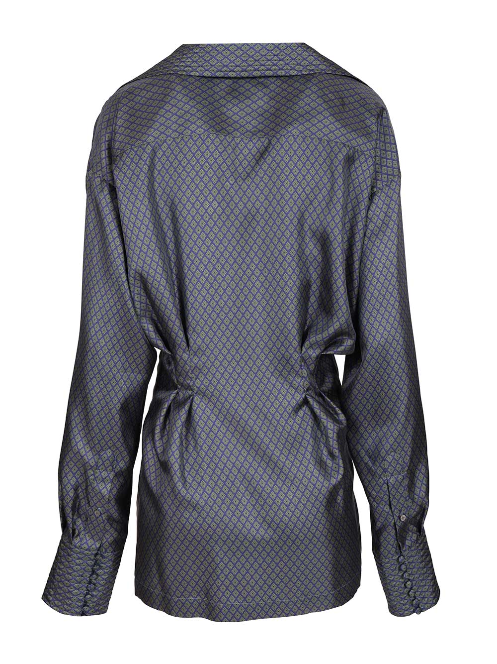 Dries Van Noten Printed Silk Twill Shirt With Wrap Detail Shirts - Blue | 09af973de5e9ae90606a06e8aa6053967af288fb