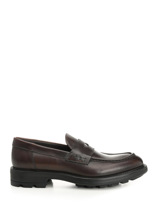 Penny Loafer Lace-Up Shoes Brown