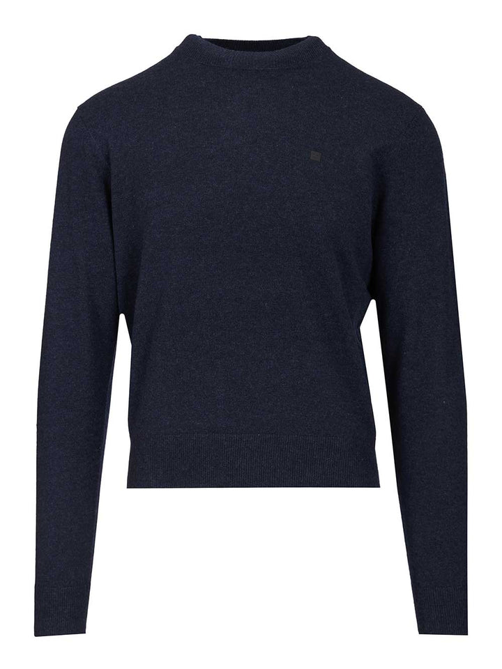 Acne Studios Crew Neck Sweater Knitwear - Blue | 3a069a2c73ff69316f9ecea3bd0776bc6f74da65