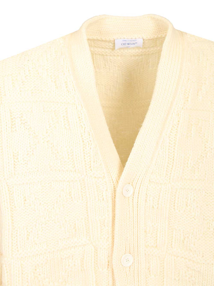 Off-White Arrow 3d Wool Cardigan Knitwear - Beige | ec450b021ab86c00658b12ecd565c7245fbf3836