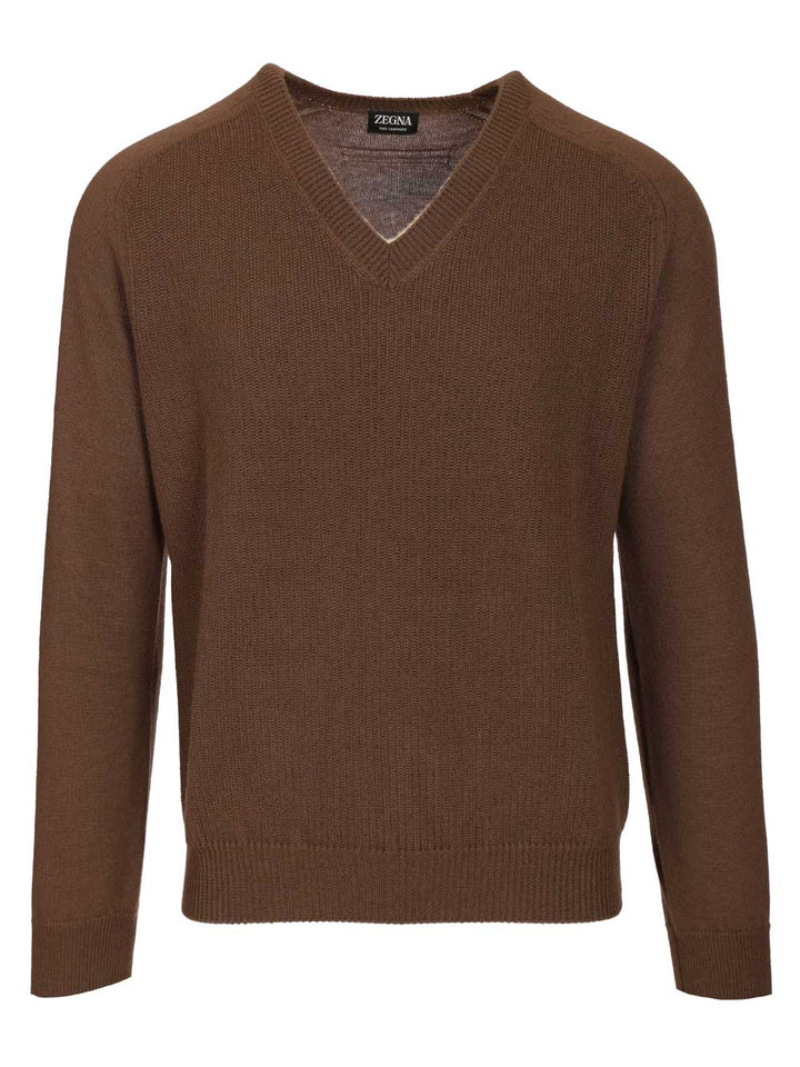 Ermenegildo Zegna Oasi Cashmere Sweater Knitwear - Brown | 83e94115ef9fcaaff7bfb7ed89e79eebca0a3b66